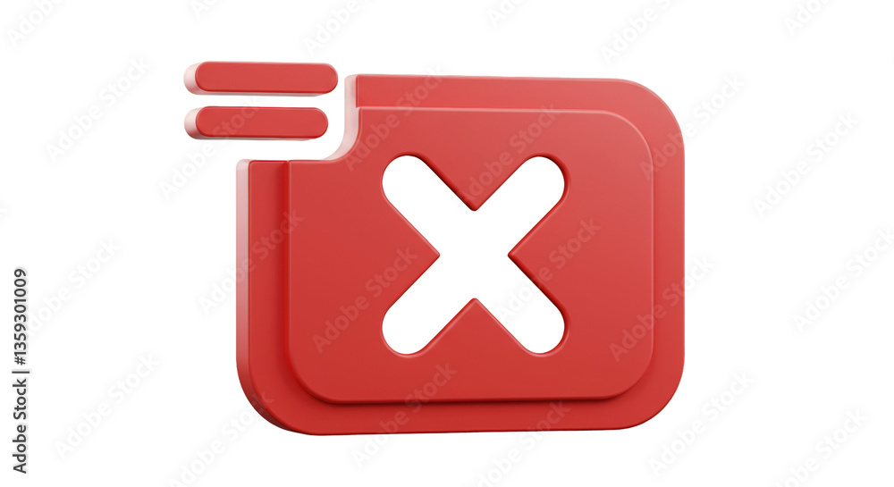 Obraz premium Isolated Red Cancel Icon, Delete and Remove
