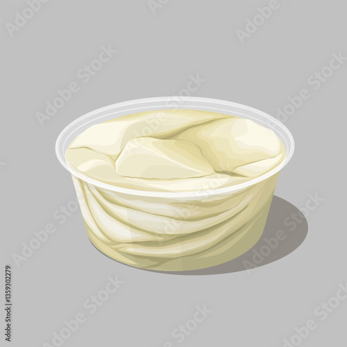 Tau Fu Fah White Sugar Syrup Vector Clipart Traditional Soft Tofu Pudding Digital Illustration
