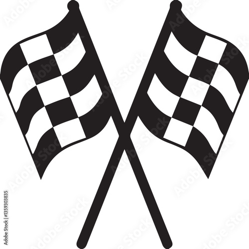 Crossed Checkered Flags – Racing & Victory Symbol