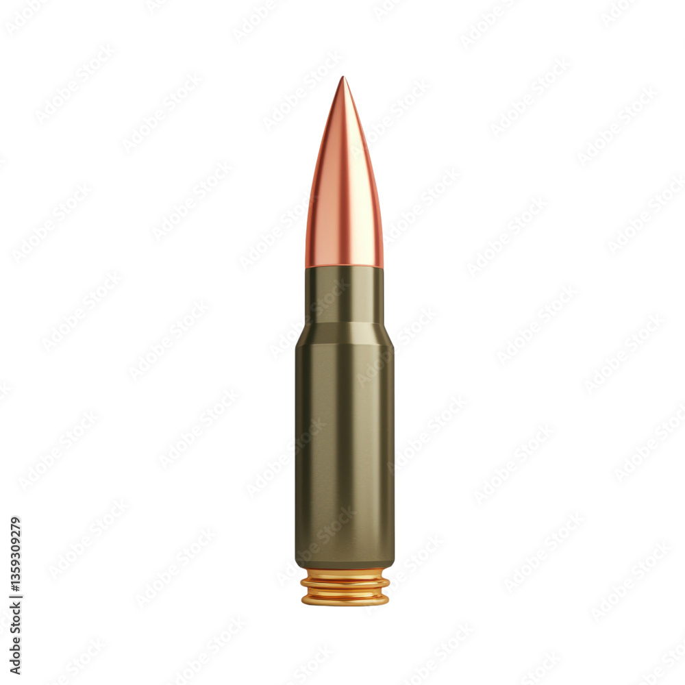 Ammunition cartridge on transparent background. Concept of war, conflict, and military. Ammunition cartridge on transparent background. Concept of war, conflict, and military.
