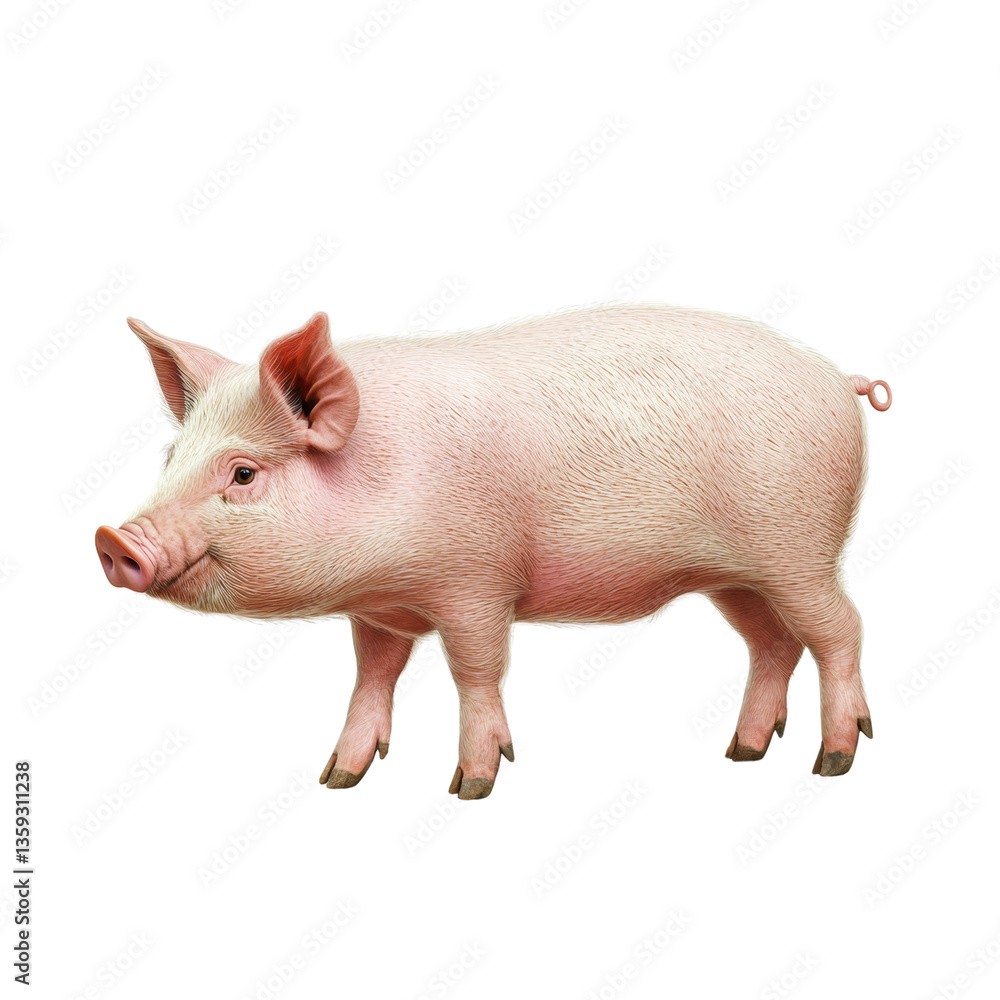 Charming pig on a black background displaying personality and playfulness perfect for animal lovers and creative use white isolate background Charming pig on a black background displaying personality and playfulness perfect for animal lovers and creative use white isolate background