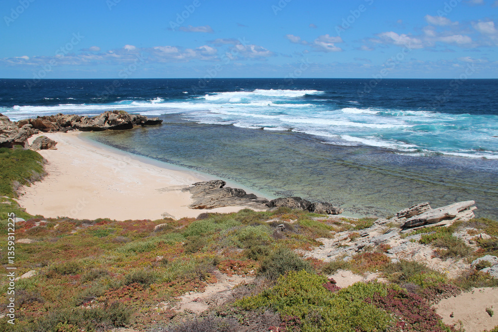 indian ocean at cape vlamingh at rottnest island in australia