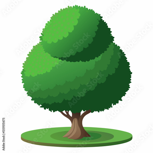 pruned topiary shrub with sculpted rounded shape