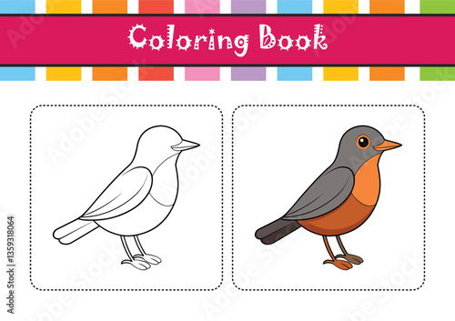  Common Rock Thrush Bird Realistic Art