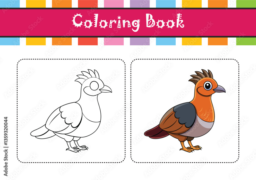 Obraz premium Vivid Coquerel's Coua Bird Design