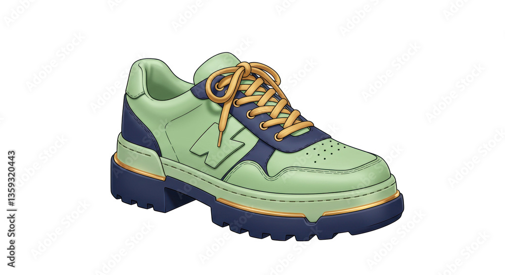 Isolated Stylish Sneaker with Accents Isolated Stylish Sneaker with Accents