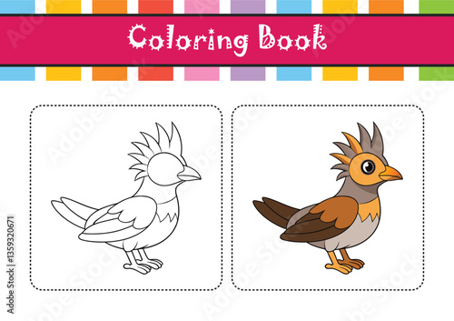  Crested Lark Bird Realistic Illustration