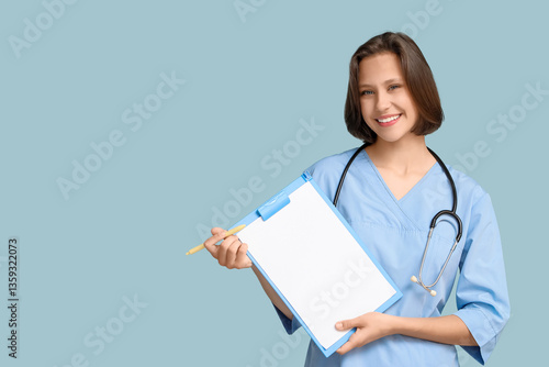 Beautiful female doctor wit...