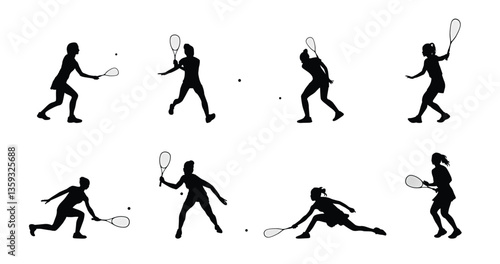 Female squash player silhouette