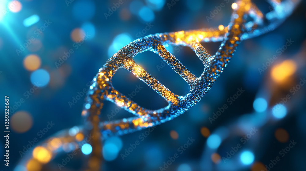 DNA genome research. DNA molecule structure. 3D double helix illustration. Genetic engineering of the future DNA genome research. DNA molecule structure. 3D double helix illustration. Genetic engineering of the future