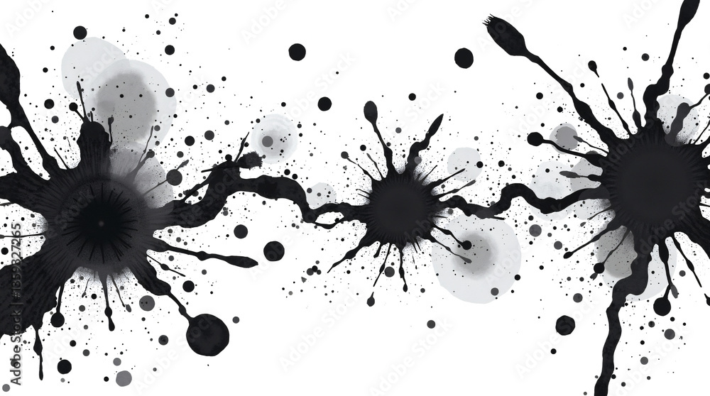 Set of ink splashes Set of ink splashes