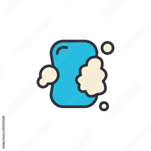 Bar soap colored icons, minimalist vector illustration ,simple transparent graphic element .Isolated on white background