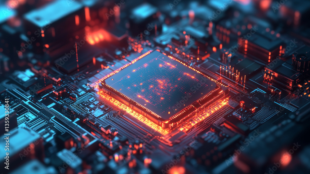 Digital mind. Work on the creation of artificial intelligence. Wireless network technology. 3D illustration of an innovative processor in the global cyberspace of the future Digital mind. Work on the creation of artificial intelligence. Wireless network technology. 3D illustration of an innovative processor in the global cyberspace of the future