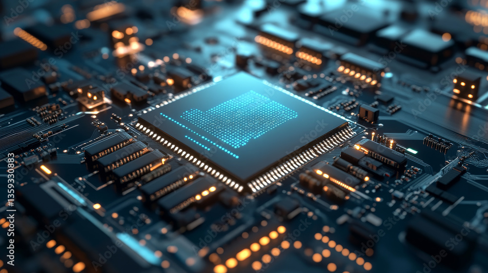 Digital mind. Work on the creation of artificial intelligence. Wireless network technology. 3D illustration of an innovative processor in the global cyberspace of the future Digital mind. Work on the creation of artificial intelligence. Wireless network technology. 3D illustration of an innovative processor in the global cyberspace of the future