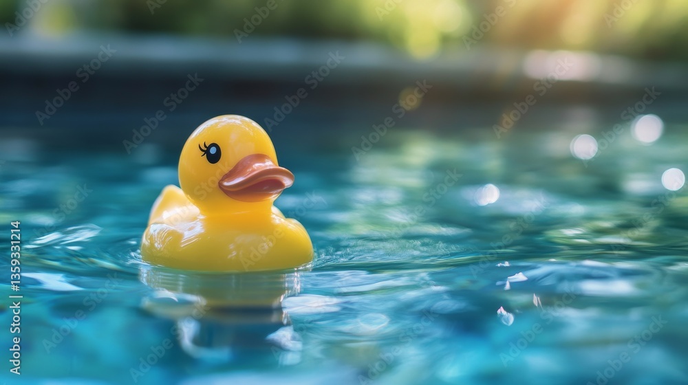 Yellow Rubber Duck in a Pool Yellow Rubber Duck in a Pool