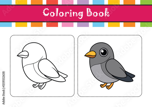  Elegant Gray-cheeked Thrush Bird Vector
