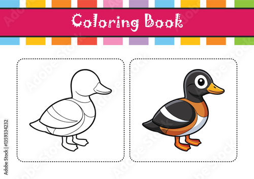  Harlequin Duck Bird Realistic Art