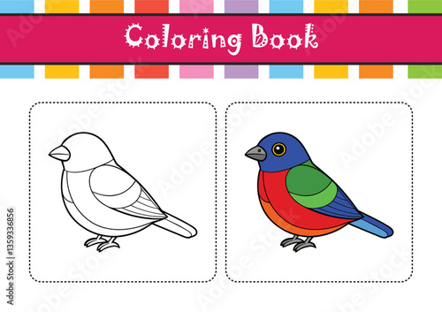  Painted Bunting Bird Realistic Art