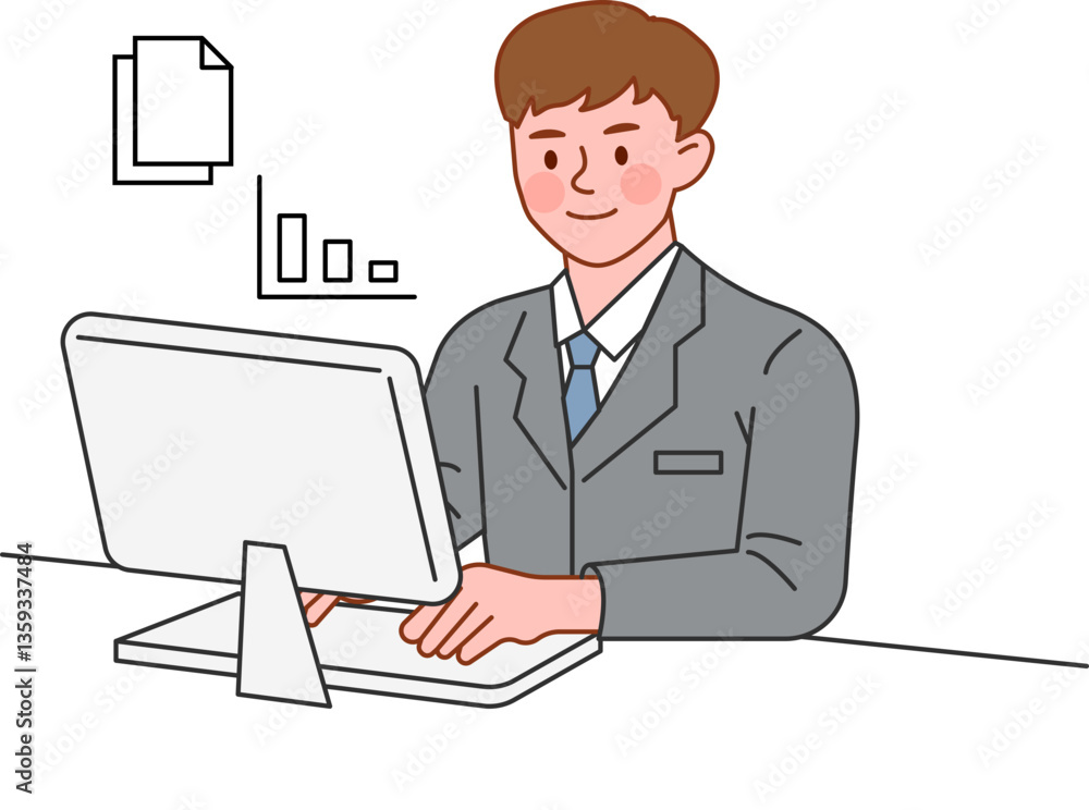 Illustration of people working at the office Illustration of people working at the office