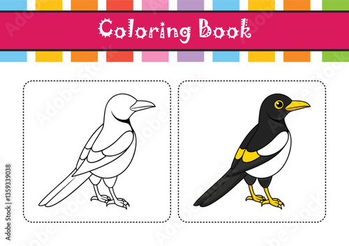  Charming Yellow-billed Magpie Bird Artwork