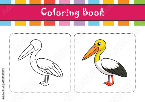  Majestic Yellow-billed Stork Bird Artwork