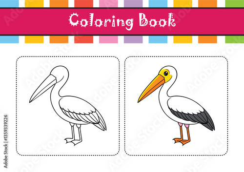 Charming Yellow-billed Stork Bird Design