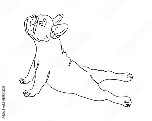 French Bulldog Line Art Illustration