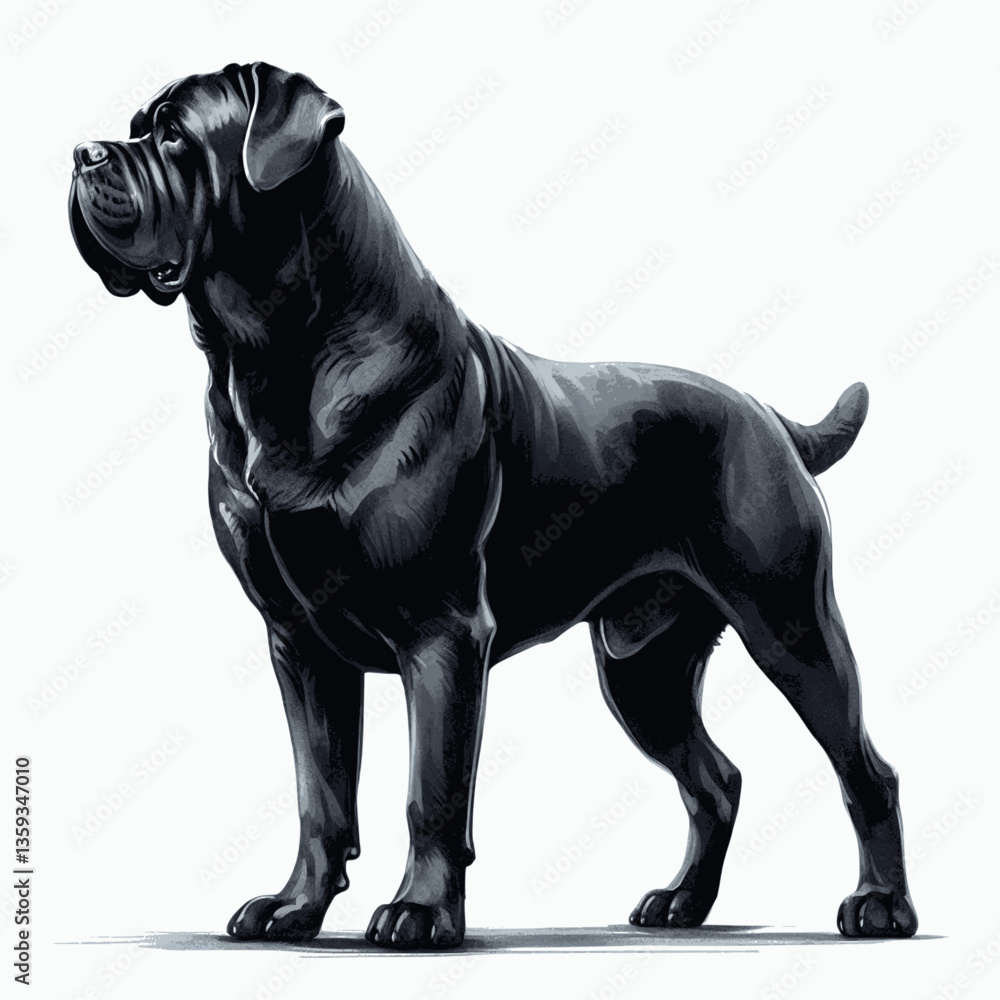Obraz premium Cane Corso dog isolated watercolor vector illustration svg