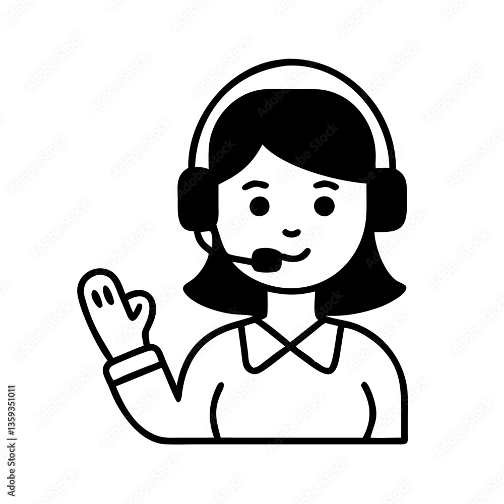 Customer services hand drawn illustration Customer services hand drawn illustration