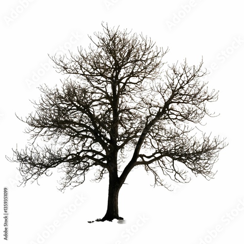 Isolated tree on a white background for architectural use