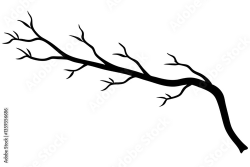 tree branch silhouette vector illustration