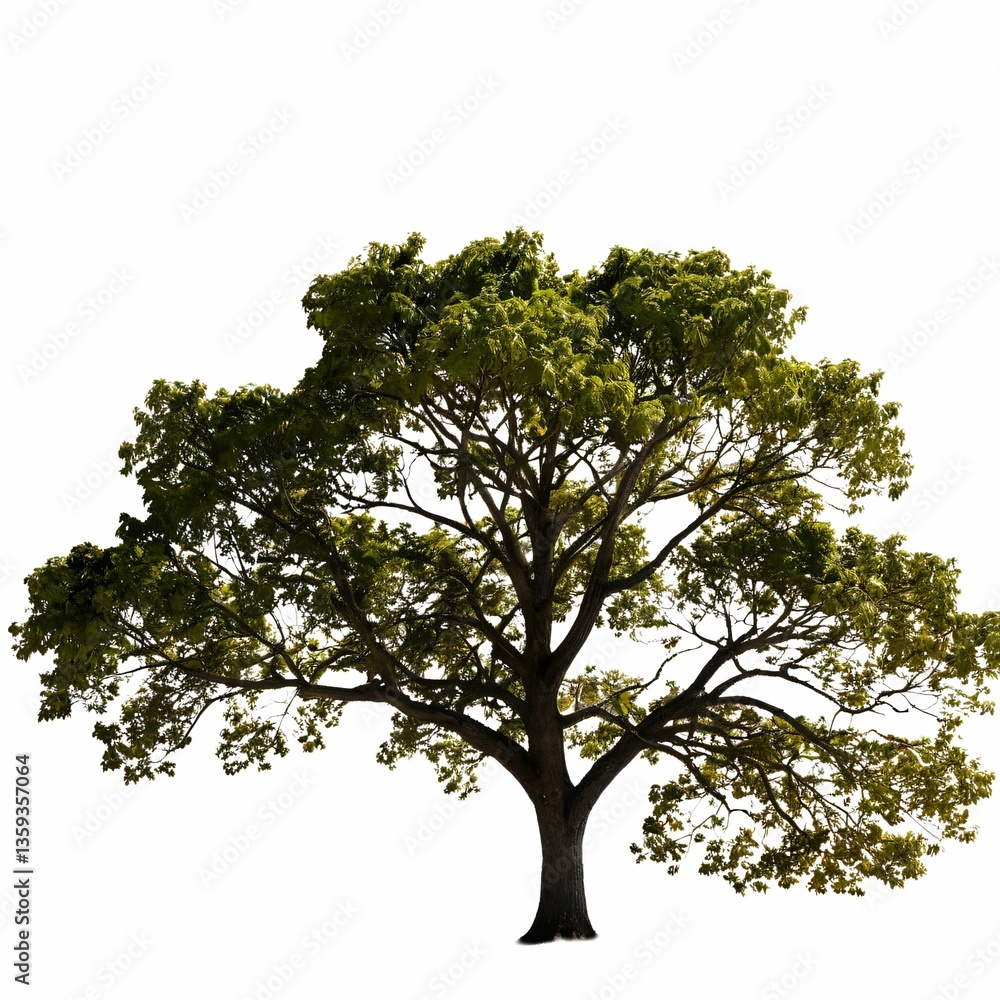 custom made wallpaper toronto digitalA large, mature oak tree with dense green foliage against a white background.