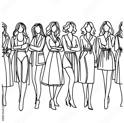 Expressive doodle-style plus-size female portraits.