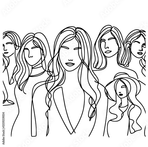 Fashionable plus-size female doodle emphasizing self-acceptance.