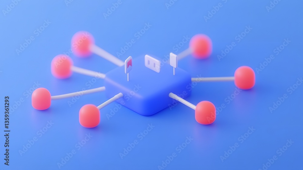 Fototapeta premium Futuristic technology communication network hub