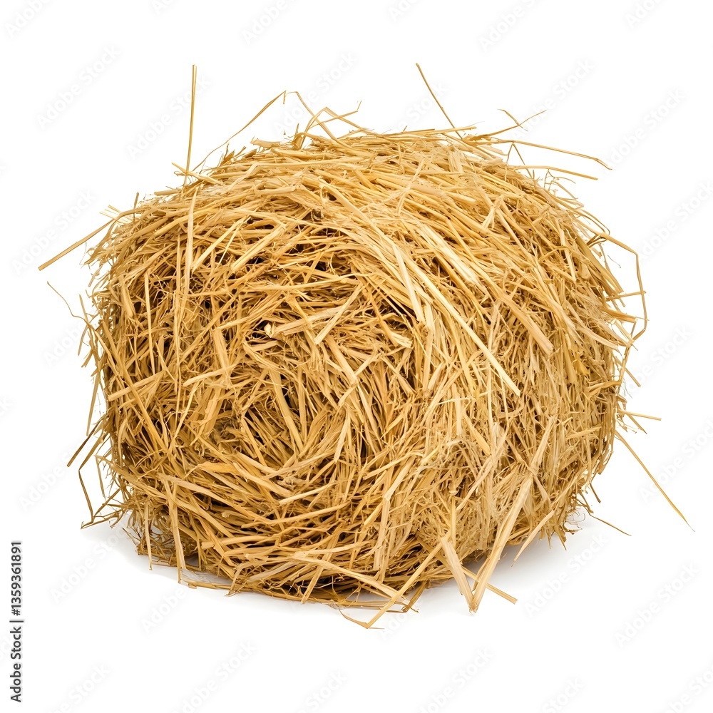 Obraz premium A pile of straw isolated on a white background