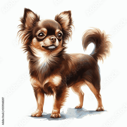Chihuahua dog isolated watercolor vector illustration svg