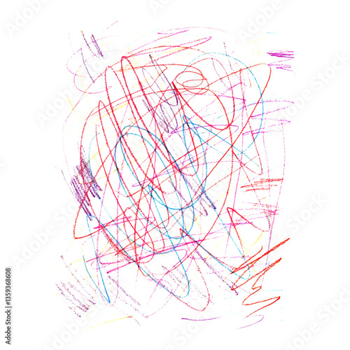 Scribbled Colorful Abstract Chaotic Children Art