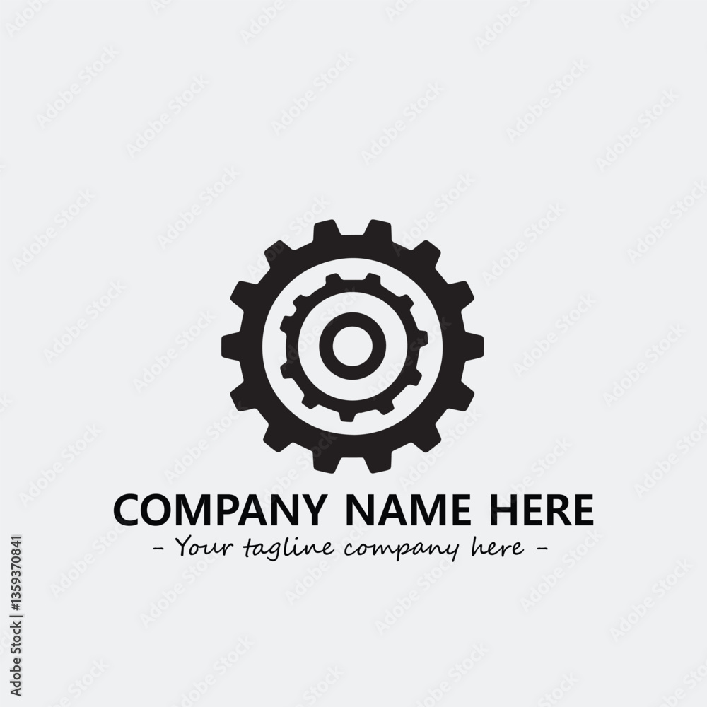 Fototapeta premium Gear illustration for logo company black and white vector image 
