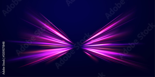 Vector neon wave begins to twirl as light and swirl move along the road of magic, wind spins into a spiral with shiny glow, futuristic beam line curve shows effect, abstract background blue png