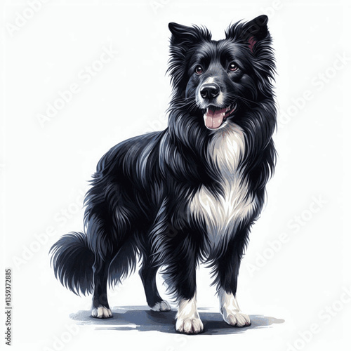 Border Collie dog isolated watercolor vector illustration svg
