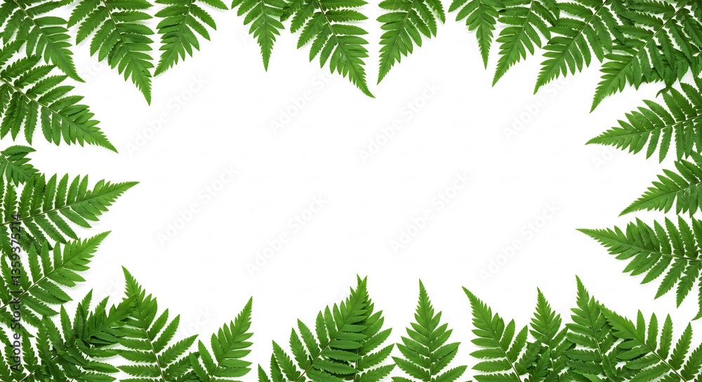 Fern Frame Lush Green Botanical Border. AI Generated Fern Frame Lush Green Botanical Border. AI Generated