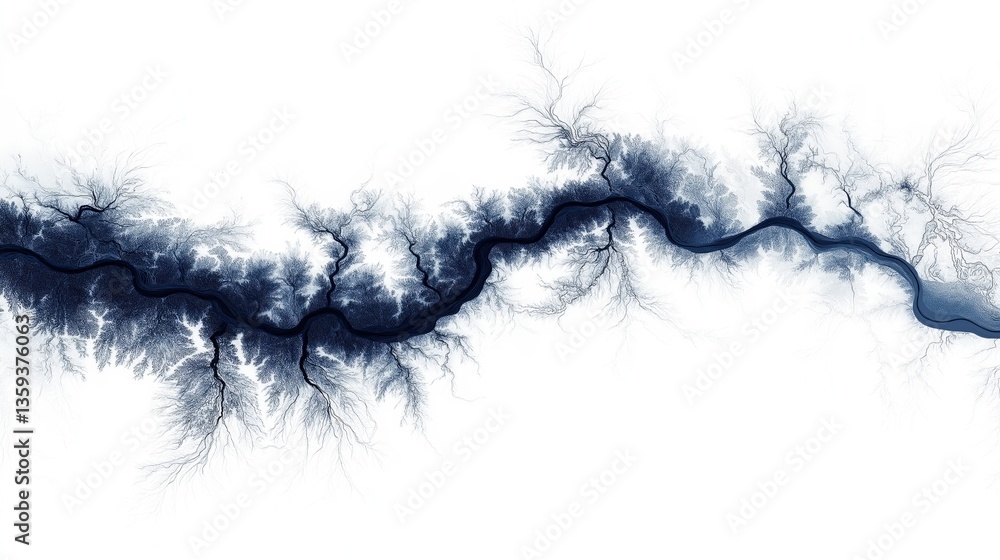 Fototapeta premium Abstract Blue Flowing Fluid Art Background - Vibrant Minimalism and Elegant Organic Design