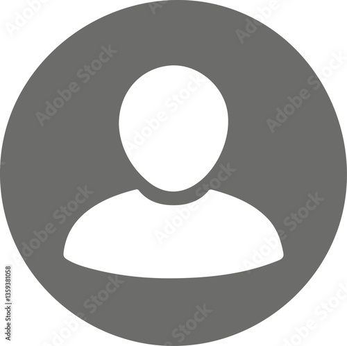 default avatar profile icon grey circle on isolated background