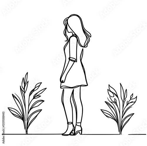 Monoline art of diverse full-figured women on a white background.