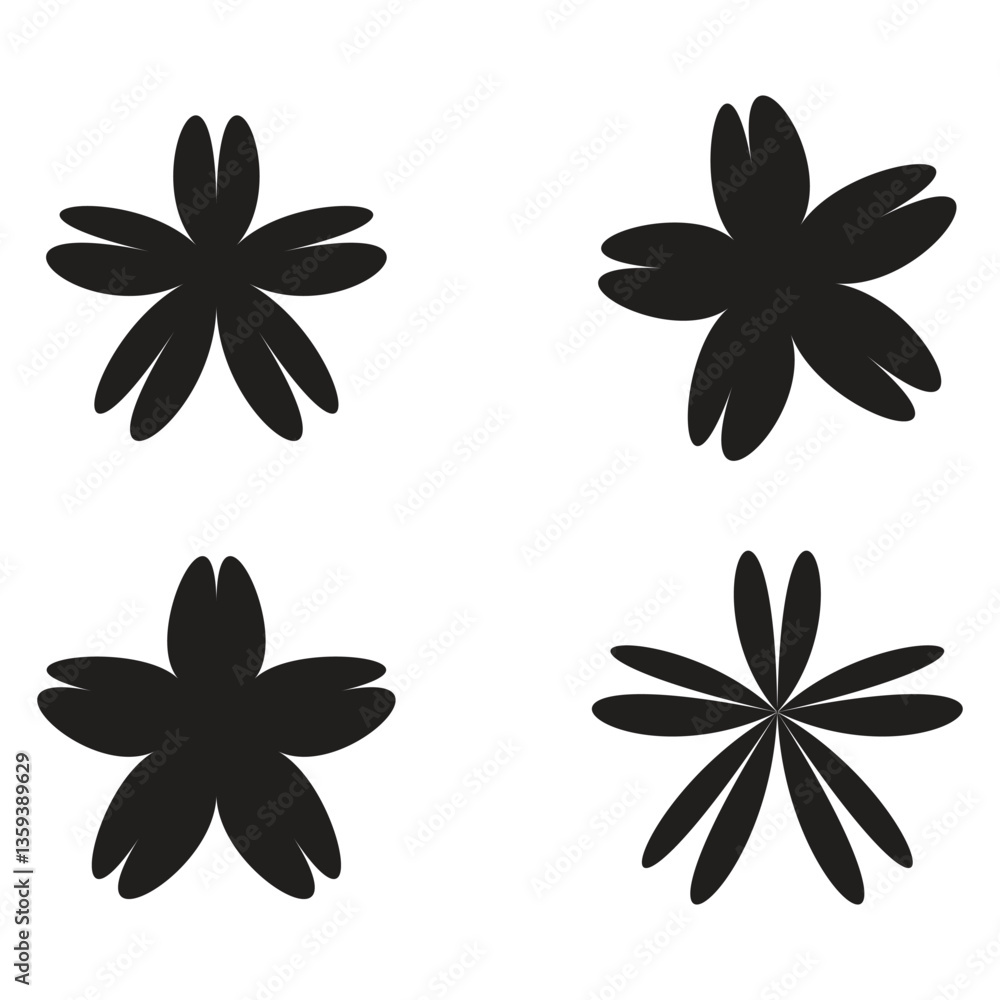 Obraz premium Flower Shape flat illustration on white background