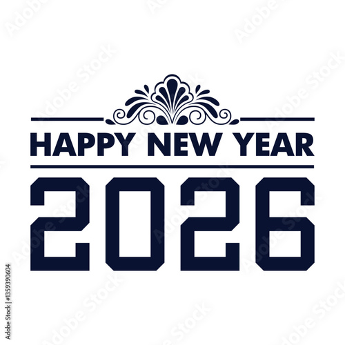 Happy new year 2026 design with colorful truncated number illustrations. Premium vector design 2026