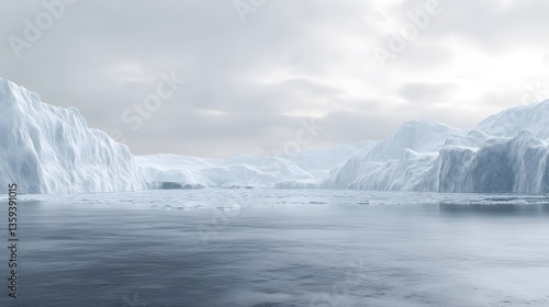 Wallpaper Mural A pristine arctic scene with crystalline ice formations and a pale, serene sky overhead Torontodigital.ca