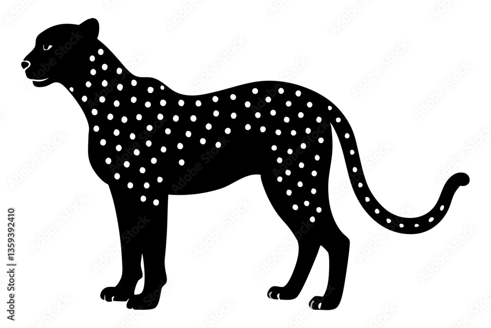 Fototapeta premium Cheetah silhouette vector illustration