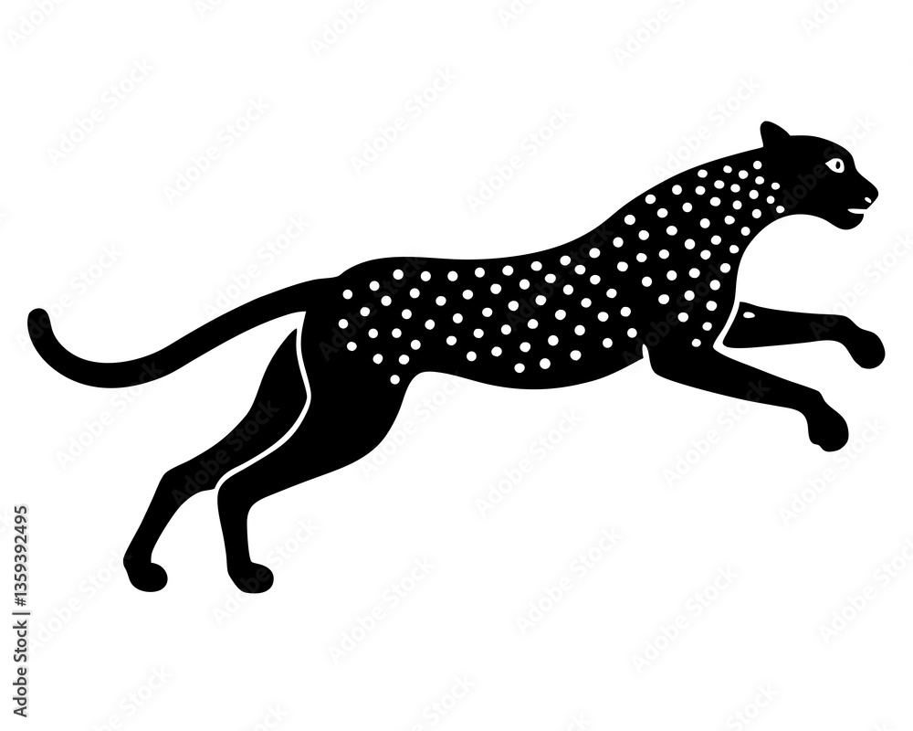 Fototapeta premium Cheetah silhouette vector illustration